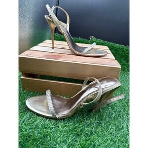 ALDO Ankle Strap Heels- Gold/Rhinestone-Size 40EU/ 9W